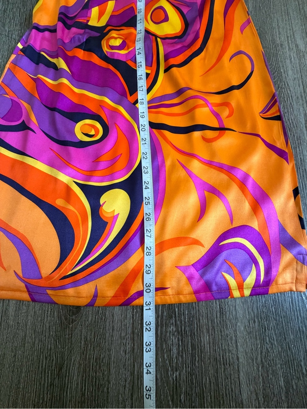 Sam Edelman Orange Sleeveless Dress with Purple Swirl Print - Picture 3 of 7